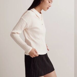 Madewell Variegated Ribbed Boxy Polo Shirt